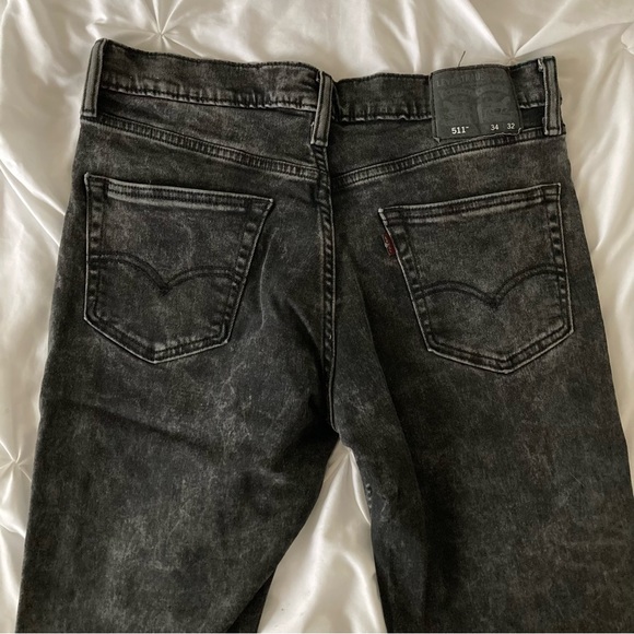 Levi’s 511 34x32 (hemmed to 34x30) jeans in black stonewash with red tab - Picture 7 of 11